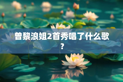 曾黎浪姐2首秀唱了什么歌？
