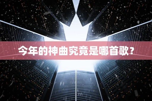 今年的神曲究竟是哪首歌？