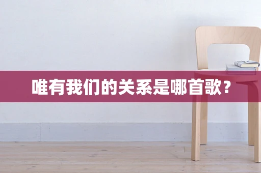唯有我们的关系是哪首歌? 唯有我们的关系是哪首歌?