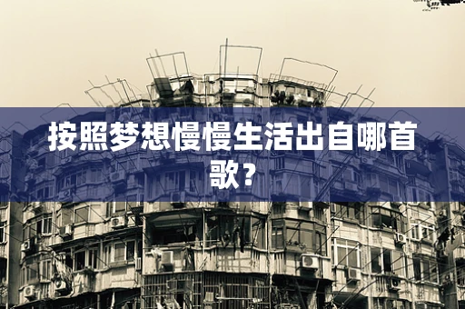 按照梦想慢慢生活出自哪首歌？