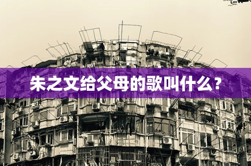 朱之文给父母的歌叫什么？